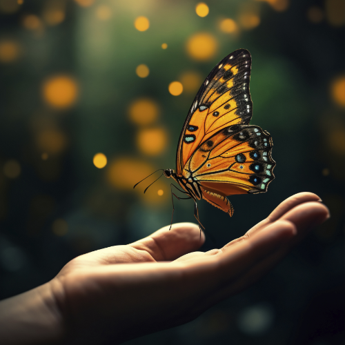 Hand lässt einen Schmetterling frei – Symbolbild für den ISP-Prozess
